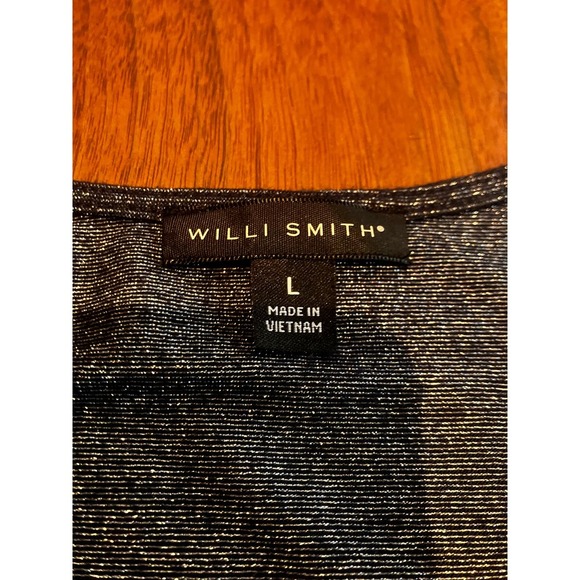 Willi Smith Large Metallic Blouse Knit Gray Sleeveless - Picture 4 of 7